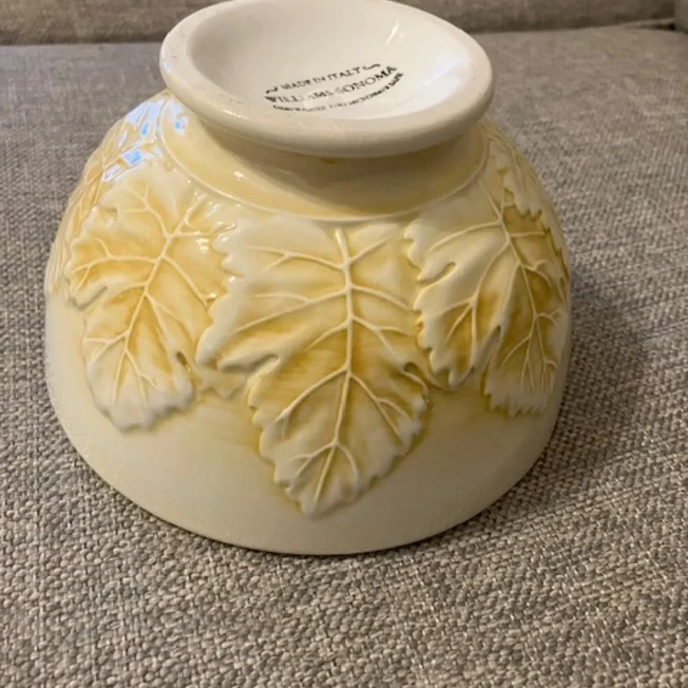 Williams-Sonoma Yellow Leaf Bowl - Made in Italy